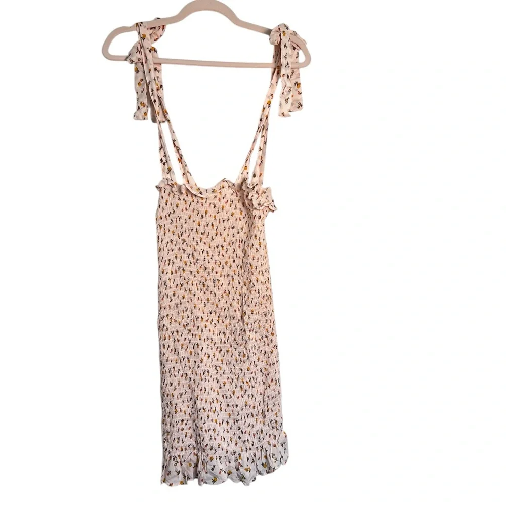 Intimately Free People Cream Floral Bella‎ Smocked Mini Dress XS